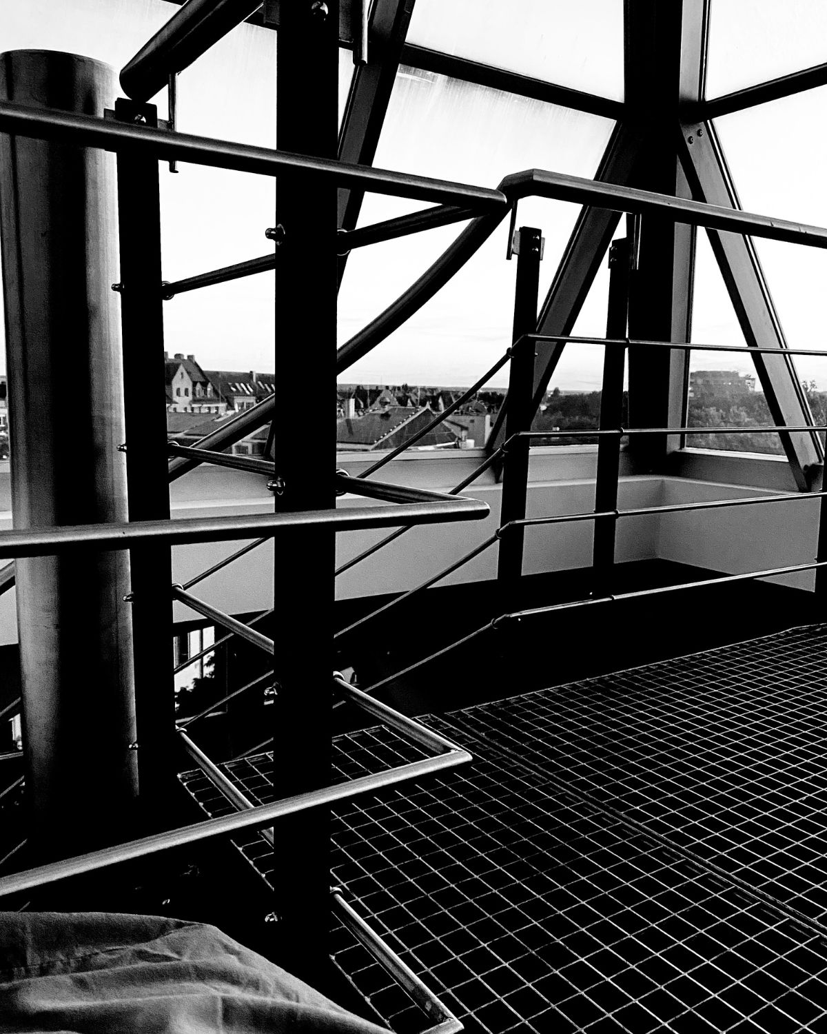 Metal staircase and railings