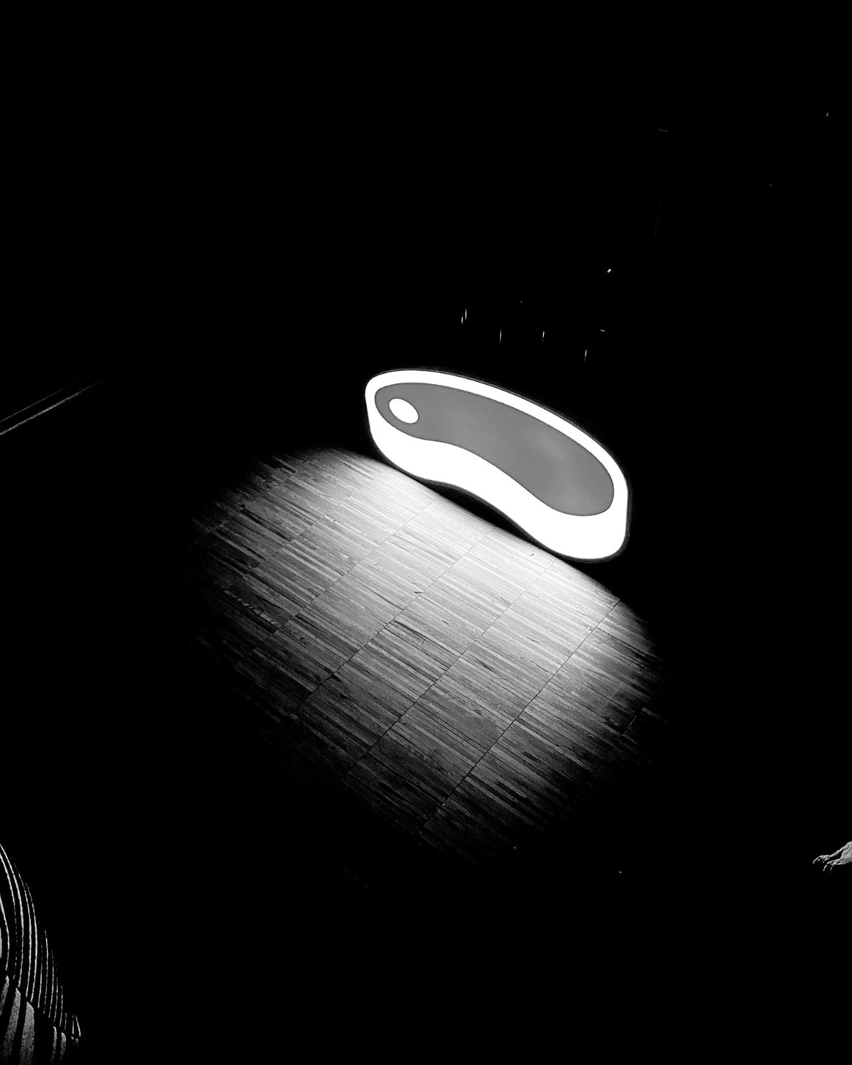Illuminated object in a dark interior